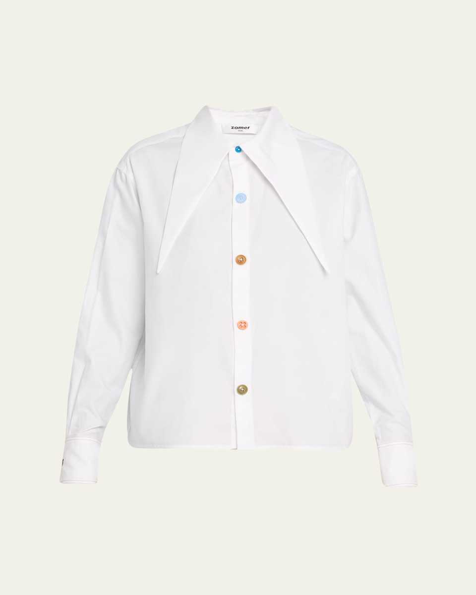 Lisa Tie-Scarf Poplin Shirt